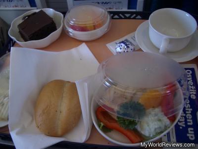 Business class hot meal