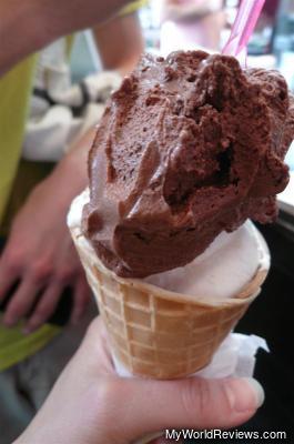 Gelato in a waffle cone
