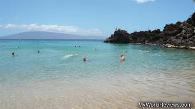 The beach and water at Black Rock