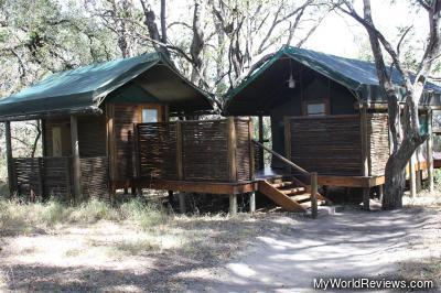 The rooms - bathroom on the left, bedroom on the right.