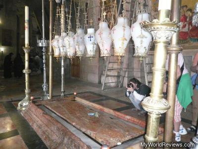 The rock where Jesus body was anointed