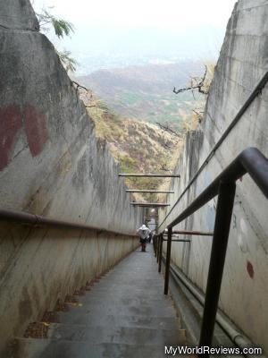 That's a lot of stairs!  The final stretch of the hike up to the top of the crater