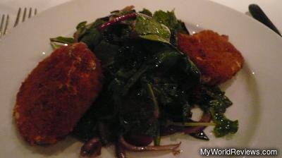 Delmonico Baby Greens and Fried Homemade Mozzarella