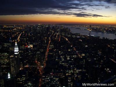 A night time view from the Empire State Building Observatory