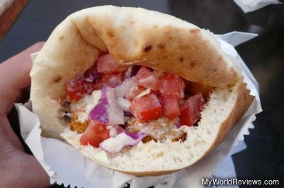 Falafel sandwich after the fries were eaten