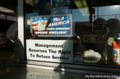 Yay-America signs at Geno's