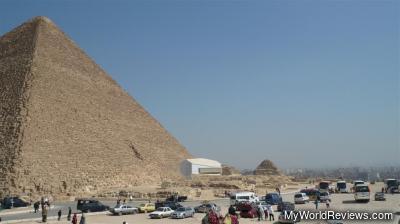 The Great Pyramid of Giza and the visitor parking lot