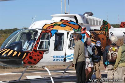 A helicopter just after landing