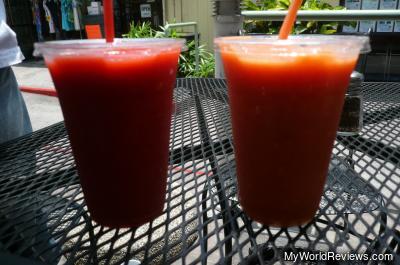Strawberry-Mango and Strawberry Smoothies