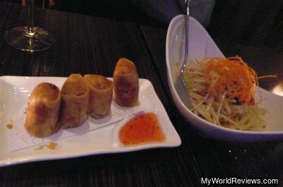 Vegetarian Spring Rolls and Green Papaya