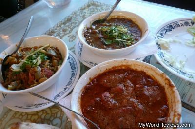 Mixed Vegetables, Channa, and Chicken Tikka Masala,
