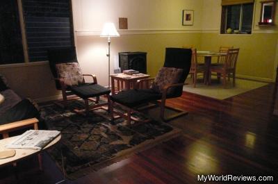 The sitting area, with the kitchen table in the background