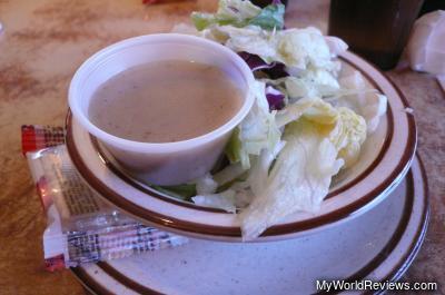 Salad included with Ken's Burger Deluxe