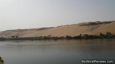 The Sahara Desert is visible from one side of Kitchener's Island