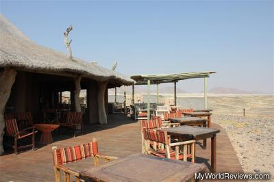 The outdoor dining area