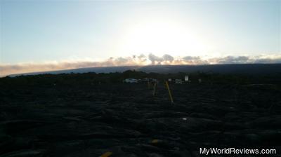 The path visitors walk on to get to the lava viewing area