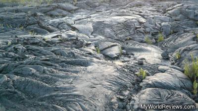 The path is made out of dried lava flows