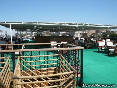 The upper deck of the ship