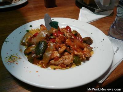 Saucy strips, veg, & Rice