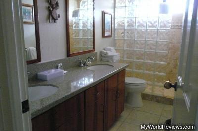 The smaller bathroom