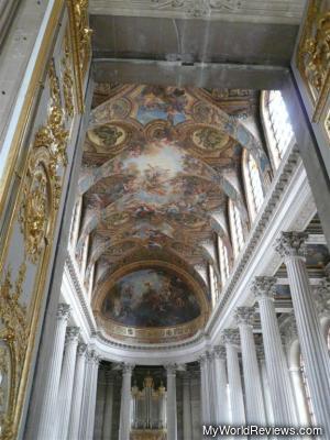 The organ and ceiling of the main chapel