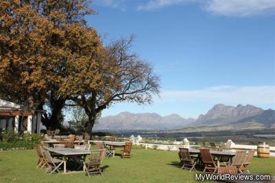 The wine tasting lawn