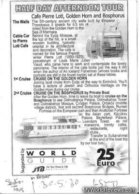 The itinerary pamphlet outlining the tour