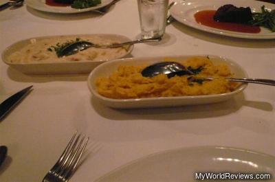 Mashed Potatoes & Yellow Carrot Puree