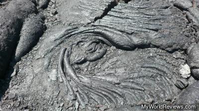 The lava in the lava field makes some interesting shapes