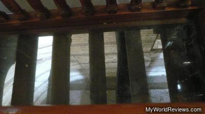 The glass floor in the church - you can see the fortress walls underneath