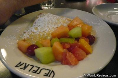Blintzes with fresh fruit Salad